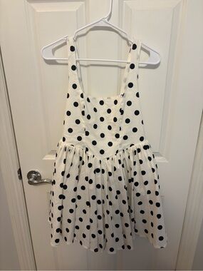 Altar'd State White and Black Polka Dot Mini Dress